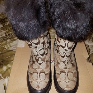COACH Signature Monogram Print Winter Boots